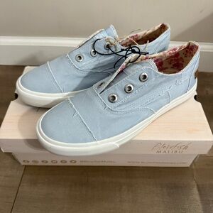 NEW Blowfish Malibu Canvas Slip On Shoe Women 9 Malia Celestial Blue Denim